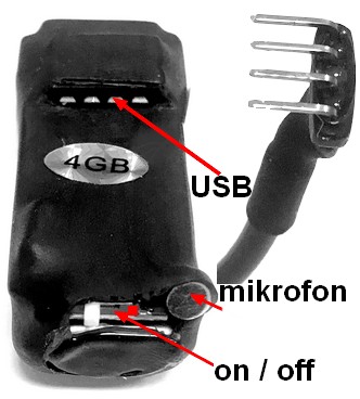 Mini dyktafon 4 GB z blokadą