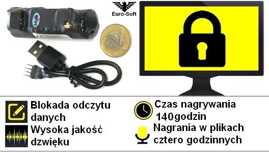 mini dyktafon 8 GB z blokada odczytu