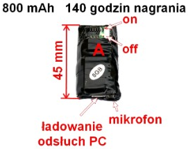 mini dyktafon 8 GB