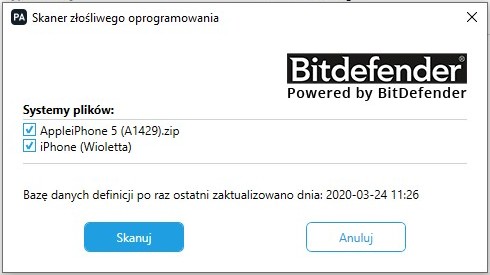 wykrywanie podsłuchu w telefonie, aktualizacja bazy danych aplikacji szpiegowskich z Cellebrite