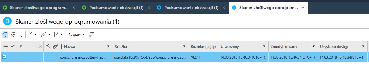 wykrywanie podsłuchu Warszawa wykrywanie podsłuchu w telefonie parametry wykrytego APP