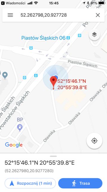 Lokalizacja GPS sygnałem 