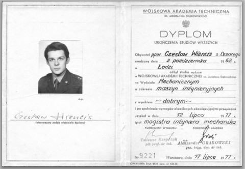 Dyplom ukończenia Wojskowej Akademii Technicznej Dyplom ukończenia Wojskowej Akademii Techniczne