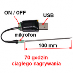 Dyktafon KS-70j — mikrofon osadzony w igle chirurgicznej o długości 100 mm