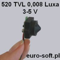 Moduł kamery MK 520 Pin trzymany w palcach — obiektyw typu pinhole