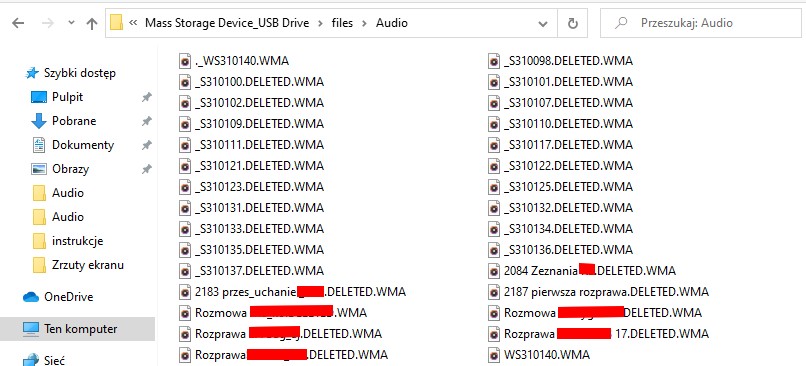 odczyt skasowanych nagrań w dyktafonie z wykorzystaniem UFED 4PC odczyt skasowanych nagrań w dyktafonie